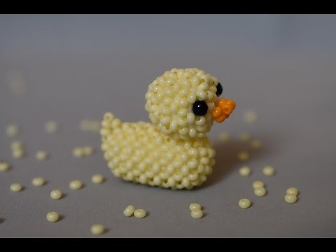 Handmade beaded duck