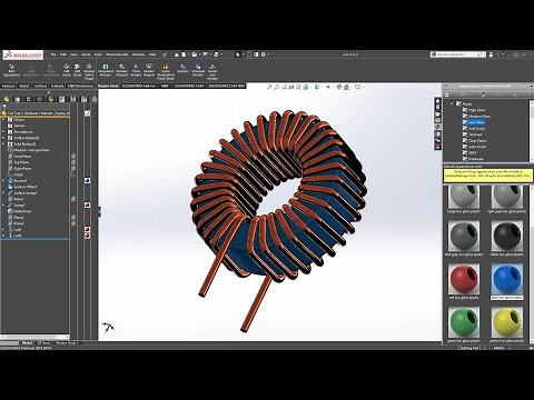 Solidworks Create 3D Model [Coil Power Inductor Micrometals HF-130125-2 Core]