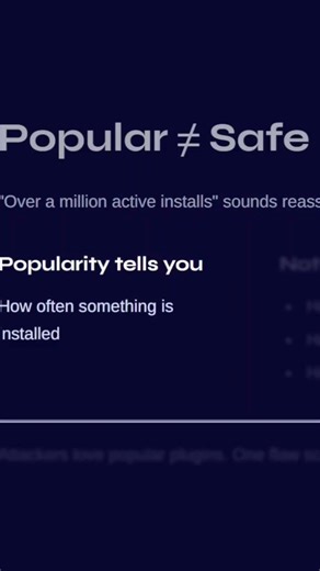 ⚠️The Popularity Trap #websecurity #cybersecurity #plugins #digitalsecurity #attacksurface #ncwebdev