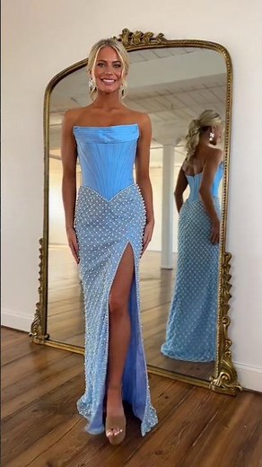 the perfect 🥀 our Blue Crystal Slit Dress 💙 #fashion #model #beauty #style #outfit #shorts