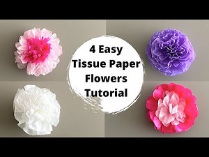 TISSUE FLOWER TUTORIAL | Easy to make Tissue Paper Flowers | DIY Tissue Paper Craft Idea
