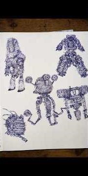 Abstract Fallout Codsworth drawn with both my hands