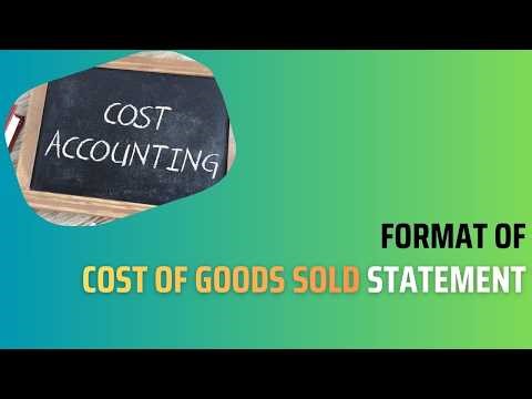 Format of Cost of Goods Sold Statement || Cost Accounting || Cost of Production || Md. Azim