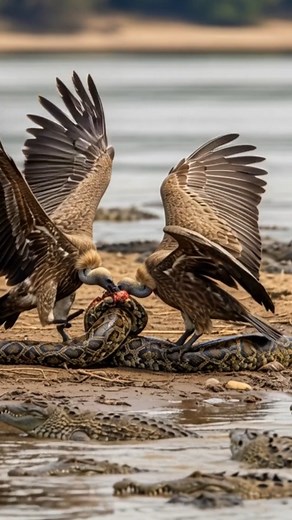 Vulture attack python #vulture #python #animals | Perform working