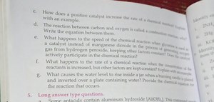 c. How does a positive catalyst increase the rate of a chemical... | Filo