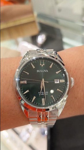 Bulova Sutton Classic automatic green dial watch 96B424 #bulova #watch