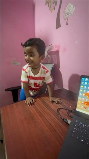 Kid wants to play with laptop #kids #kidplaying #laptops