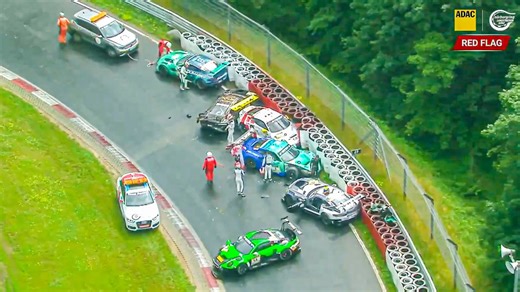 Nürburgring Mega Crash - Rain Chaos NLS Race 4 ROWE 6H