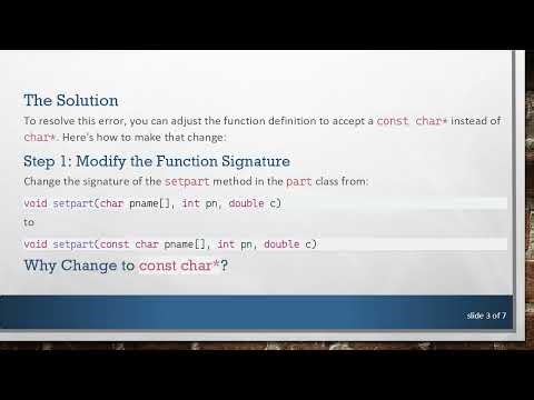 How to Fix C+ + Argument Type Incompatibility: Understanding const char* vs char*