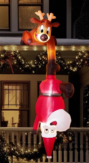 Christmas Gift 8 FT Hanging Christmas Inflatables Decoration, Christmas Inflatable Reindeer and Climbing Santa, Blow Up Inflatable with Build-in LED for Xmas Party Indoor, Outdoor, Yard, Garden, Lawn Decor winter decor #christmasdecorations #christmasideas #christmastreelights #christmaspartyoutfitinspo #outsidechristmaslights #christmasdecorideas #decorateforchristmas #treedecorations #christmas2022 #viralchristmastree