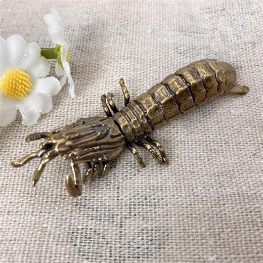Vintage Handcrafted Solid Brass Mantis Shrimp Figurine Tea Pet Desk Ornament - Etsy