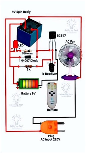 220V Ac Remote Control Circuit diagram #shorts