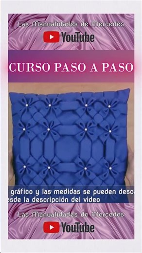 💙Cojín Drapeado Alegría💙 SMOCKING CUSHION-CAPITONE-FABRIC MANIPULATION