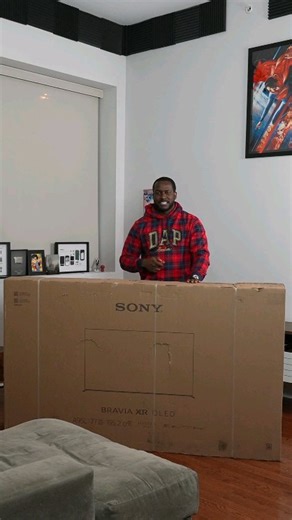 21K views · 1.3K reactions | Standing next to the Massive 77" Sony A95L OLED is awesome, unboxing it is something else. Sony's latest QDOLED TV is built to be the best on the market. Plus it's the best size and picture quality for my PS5 What's you idea TV size? #sonyoled #sonyA95L #unboxing #ps5 #playstation5 #unboxingvideo #booredatwork #oledtv #sony | Booredatwork | Facebook