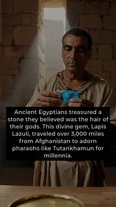 Ancient Egyptians revered a rare blue gem known as Lapis Lazuli for its heavenly beauty and divine connections. They believed the stone formed the hair and brows of gods and used it as a symbol of royalty, honor and power. Its deep blue hue evoked the night sky while flecks of pyrite captured the sparkle of stars. Imported from mountains in modern Afghanistan via a treacherous 3000-mile trade route, the stone adorned amulets, jewelry and even the mask of Tutankhamun for millennia. | The History 