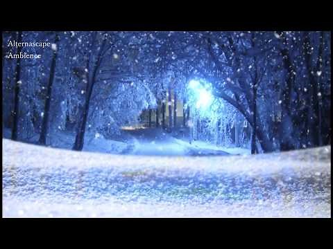 8.5 Hours of Relaxing Snow Falling 🎻 Winter Scene Brahms Lullaby Violin Concerto Symphony Orchestra