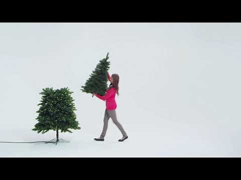 Quick Set Artificial Christmas Tree with Clear LED Lights