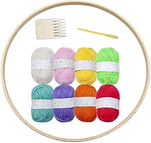 Round Knitting-Loom Set Multi-Craft Weaving-Loom Kits DIY Knit Board Handmade Weaving Machine Tapestry-Loom for Beginner (6#)