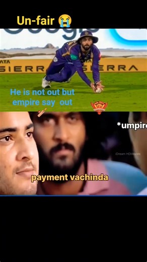 #trending SRH VS KKR THE empire say player is out But in reality he is not out ball touch ground 🏏🥺
