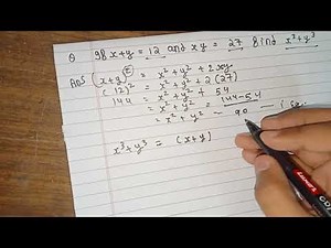if x+y = 12 and xy = 27 find xcube + y cube