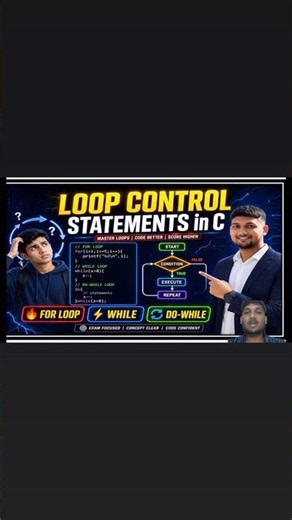 Loop Control Statements in C | Break, Continue & Goto Explained #shorts