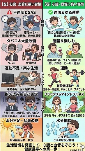 【血管の寿命】心臓を守る習慣 vs 壊す習慣！今日からできる「血管リセット術」｜放置すると怖い睡眠・ストレス・水分補給の落とし穴