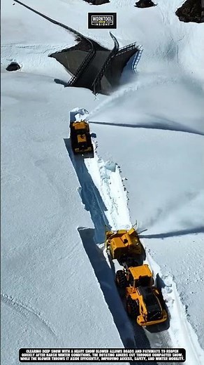 Clearing deep snow using Work Tool Heavy Snow Blower #tool #worktool
