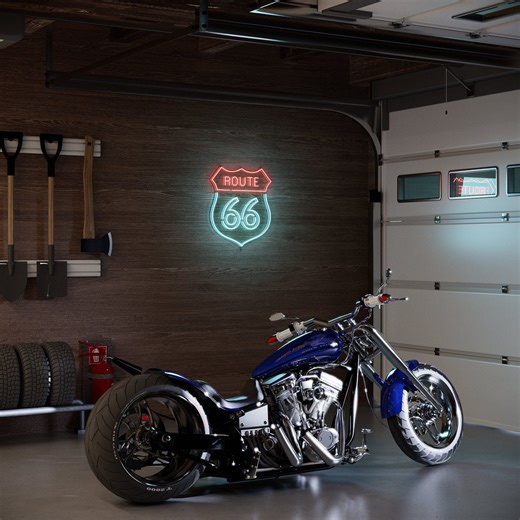 Vintage Route 66 Neon Sign, Mother Road, Retro Led Neon Light Sign, Garage Wall Decor, Route 66 Neon Signage, Man Cave Decor, Gift for Him - Etsy