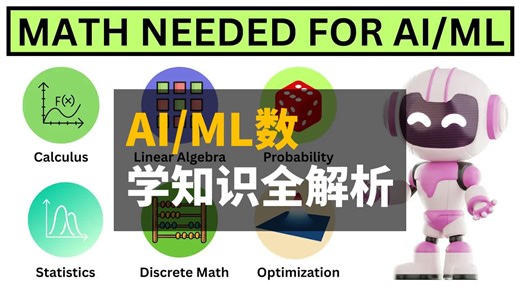 五分钟详解AI/ML所需的全部数学知识（完整路线图） | 双语 | Brain Station Advanced