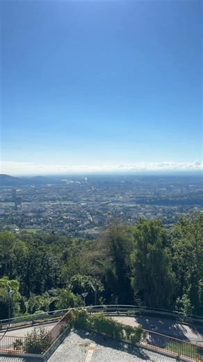 Today was all about Linz, Austria We hiked our way up to a hilltop with the most incredible views of the city and its beautiful cathedral. (Sure, there’s a tram that can take you up, but the hike was worth every step! At the top, we slowed down with a special drink and the sweetest little treat — a strawberry omelet pastry that was absolutely delicious. Then it was time to wander back down the hill and return to the river, where a spectacular lunch was waiting for us on our boat. #auratravel #tr