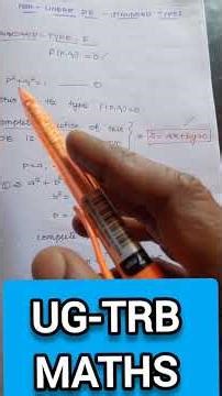 Ug-trb, Maths, Non-linear Differential Equation, Standard type-1,Pg-trb, Polytechnic trb,Tnset MATHS