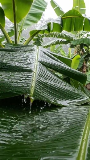 Gentle Rain Under Banana Trees 🍃 Relaxing Tropical Ambience for Stress Relief