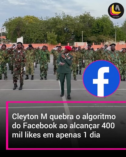 Cleyton M quebra o algoritmo do Facebook ao alcançar 400 mil likes em apenas 1 dia O vídeo do músico angolano dispensa explicações, uma coreografia contagiante, um vídeo impossível de não repetir por várias vezes! Cleyton surpreendeu não só seus fãs como o próprio Facebook ao alcançar os incríveis 400 mil gostos, num vídeo que conta já com mais de 7 milhões de visualizações, isto apenas após um dia do lançamento. O que acharam?! ✨ 🎥 Cleyton M | Angola News