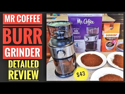 DETAILED REVIEW Mr Coffee Cafe Grind 18 Cup Automatic Burr Grinder UNBOXING
