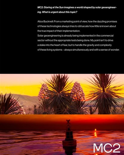 Alice Bucknell's Staring at the Sun Explores Geoengineering | MC2 posted on the topic | LinkedIn