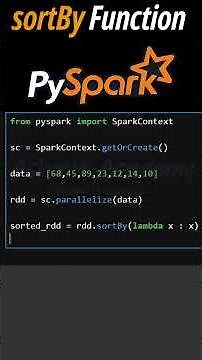 PySpark sortBy Function for Beginners (Easy Example) #pyspark #bigdata #apachespark