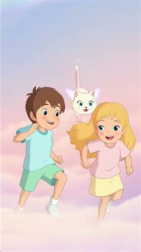 Magical Kids Running Animation 🌈 | Artistic Short 🐱