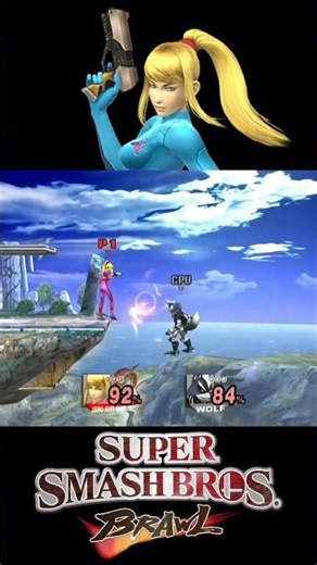 Zero Suit Samus spikes Wolf #shorts #ssbb #zerosuitsamus