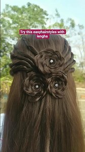 Try this easyhairstyles with lengha #easyhairstyletutorial #likeandsubscribe #1millionviews #viral