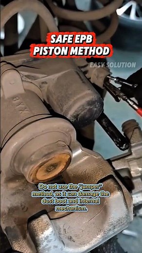 Safe method to compress an EPB caliper piston without damaging components. Electronic Parking Brake