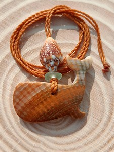 Whale Pendant Necklace – Handmade Sea Shell Jewelry – Beach Necklace With Sea Glass & Tiny Shell – Boho Ocean Gift - Etsy