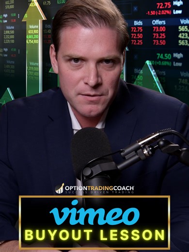 Vimeo Buyout: What It Means for Traders Vimeo stock ($VMEO) just surged more than 60% after news of the buyout — but here’s the catch: The buyout price is set at $7.75 per share. If you were holding long-term call options above that strike price, you’re now in danger of losing money because your intrinsic value evaporates once the stock is capped by the acquisition price. This is a powerful reminder of: ⚖️ Why holding shares can balance out your options positions 💡 The risks of buyouts when you