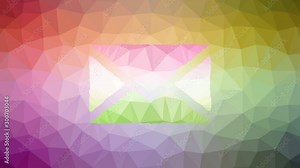 envelope letter mail stamp send inbox message dissolving technological tessellation looping animated polygons Stock Video