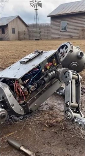Robot Malfunctions in Yard — #robotFail #funny #village #rural #mech
