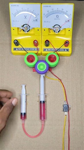 Two Anloang Voltmeter Powered by a Regenerative Braking System | DC Motor #shorts #dcmotor