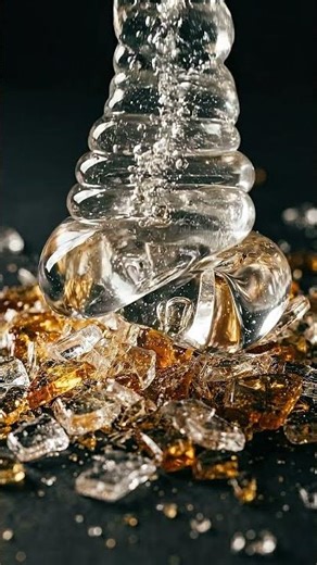 Deafening Ice Glass Crunch! 🧊 | Clear Slime #asmr #slime #crunch #shorts #satisfying