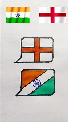 India + England Flag Art 🇮🇳🇬🇧 | Creative Chat Box Design
