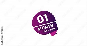 1 months Trial animation, Try It Out for Free. 1 month Trial Offer!