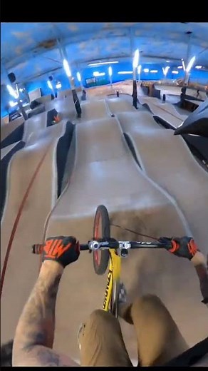 Thrilling Indoor BMX Park Ride Captured in First-Person View