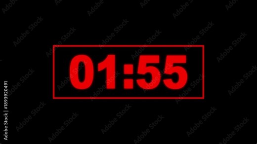 2 seconds timer countdown animation, countdown timer one minute animation from 120 to 0 countdown Two minute countdown timer animation with alpha channels, Motion graphics of countdown concept
